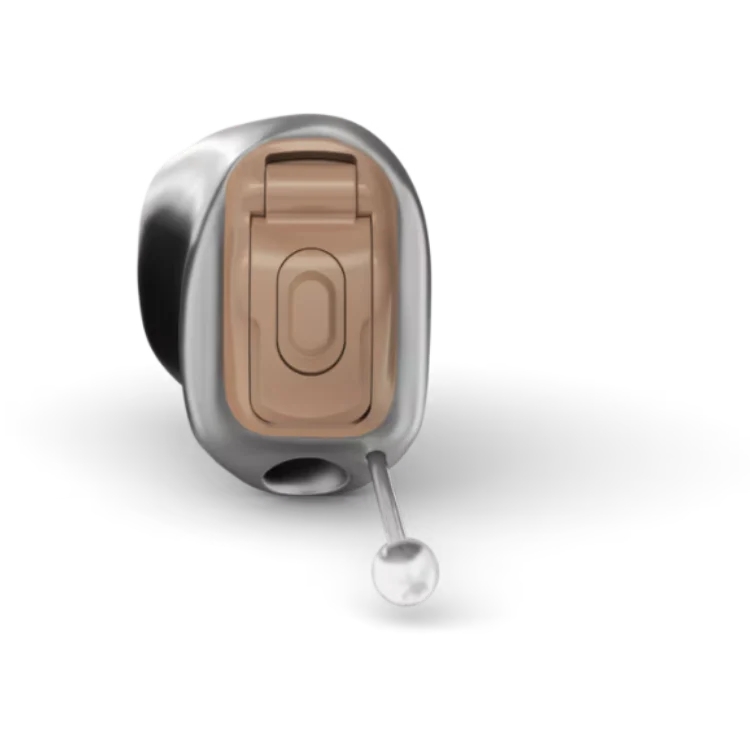 Invisible in canal hearing aid designed for deep fit and discreet listening support